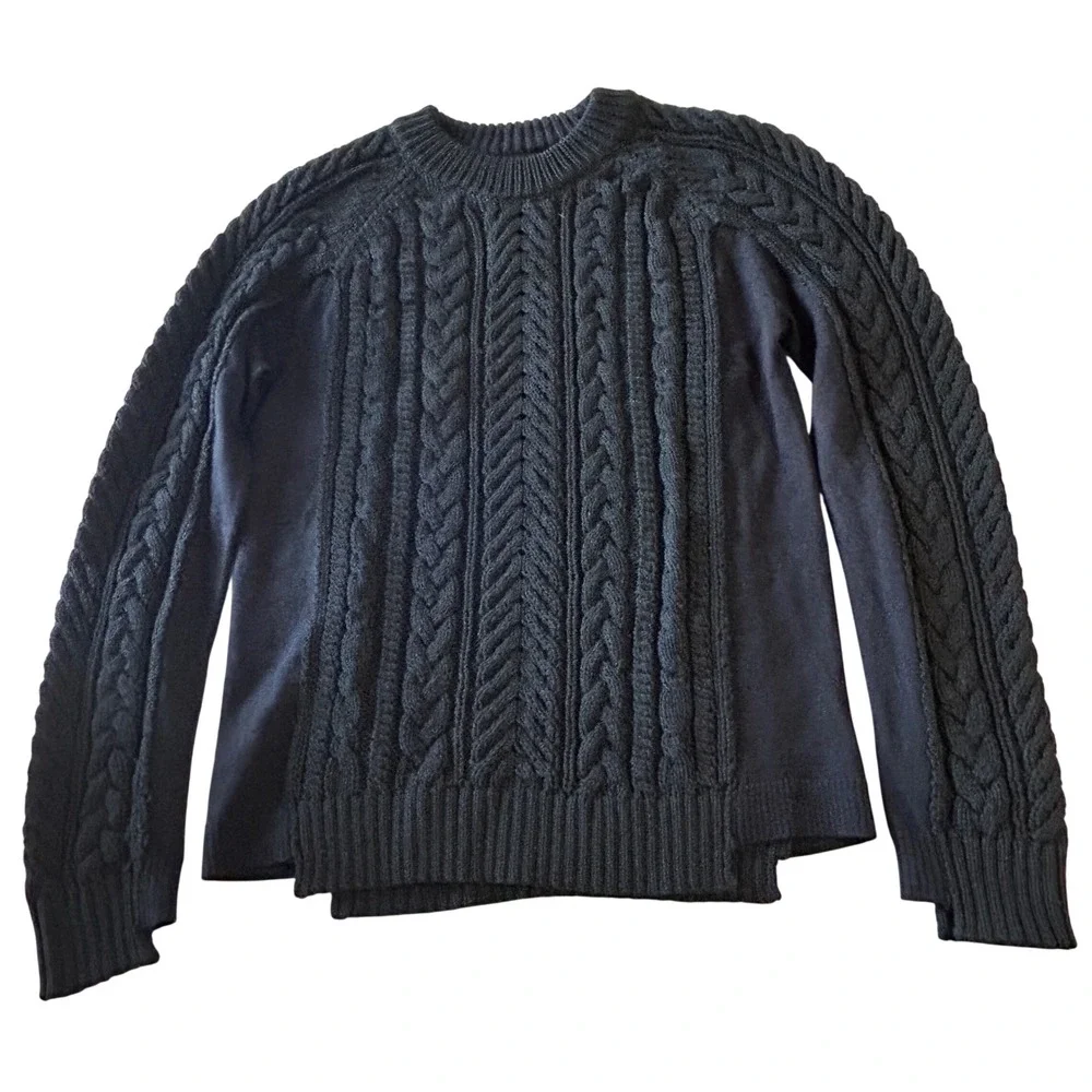 rag & bone Dexter Aran Cable-Knit Sweater wool XS